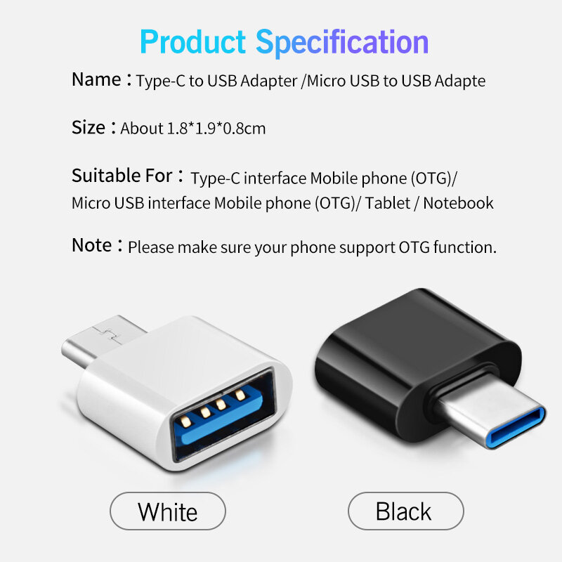 FONKEN Bộ Chuyển Đổi OTG Type-C/Micro USB, USB Disk Chuyển Đổi Cáp Dữ Liệu, Dành Cho Máy Tính Bảng Điện Thoại Android