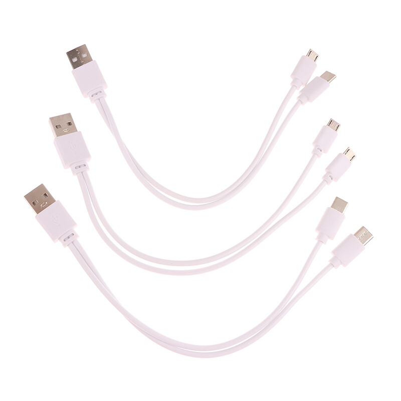 Xiaodage💕 1Pc 2 in 1 USB Male to Micro USB Type-C Splitter Data Transfer Charging Cable for for Android Smartphones Tablet Dual Micro USB