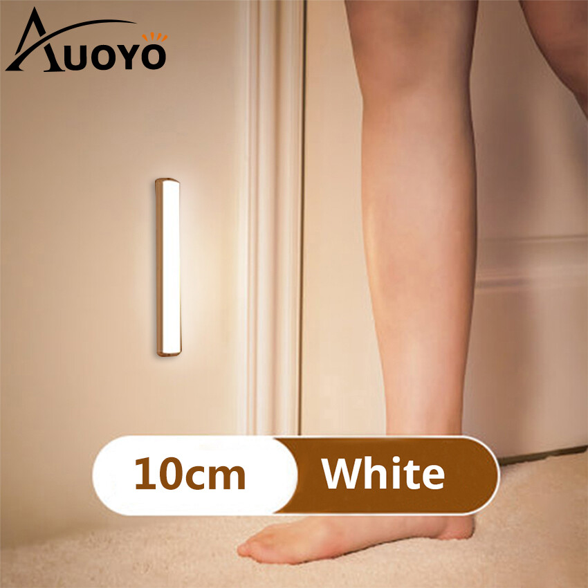 Auoyo Magnet LED Light Desk Lights Wireless Wall Lights Wardrobe Night Light Motion Sensor USB Lamp Bar Lighting for Dormitory Kitchen Bathroom Bedroom Stairs Cabinet Cupboard Strip Lights Handheld Flashlight 2 Modes White Warm Light