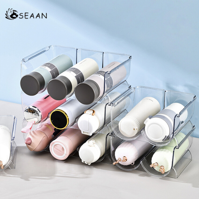 Giá rượu Stackable giữ rượu vang nhà bếp lưu trữ chai Giá tủ lạnh tổ chức có thể chai rượu bia chủ Giá ngăn