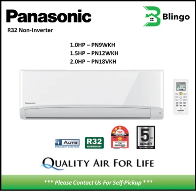 PANASONIC 1.5HP R32 Wall Mounted Non-Inverter Air Conditioner CS/CU-PN12WKH-1