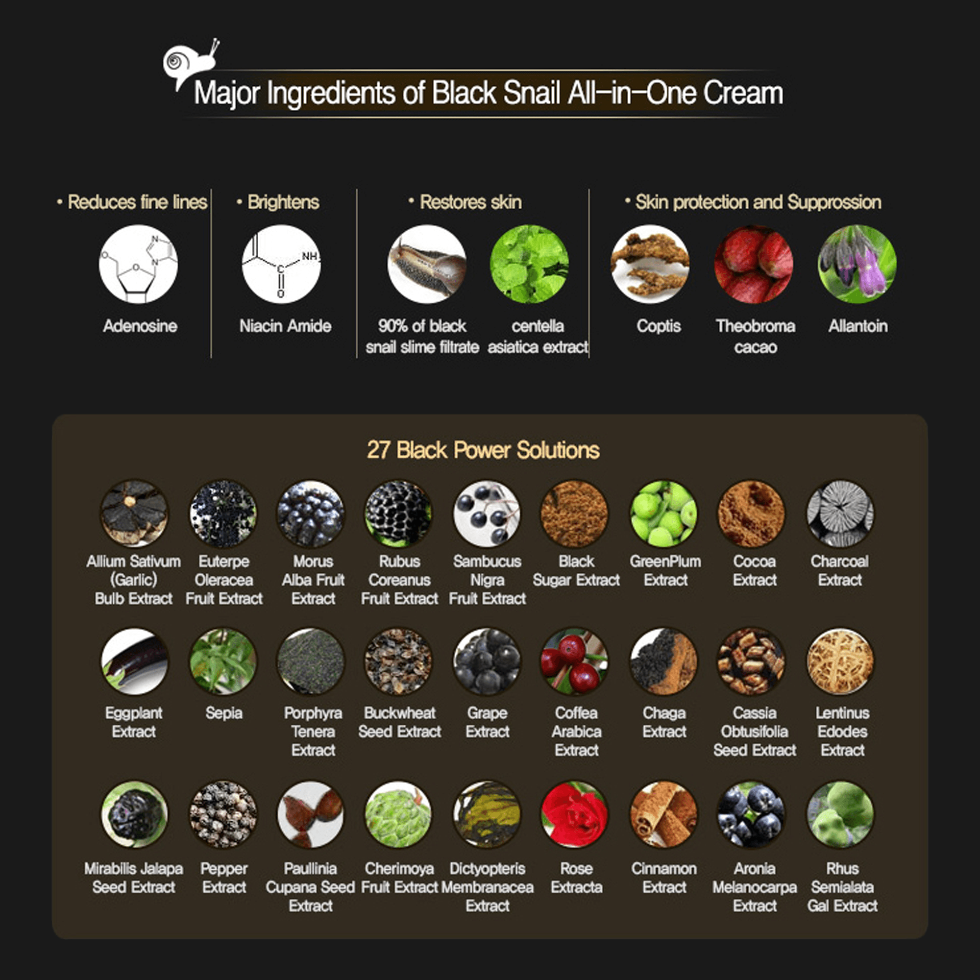 Mizon Black Snail All in One Cream - Multi-Functional Facial Skincare for Revitalized Skin, Restores Youthful Radiance, Suitable for all skin types