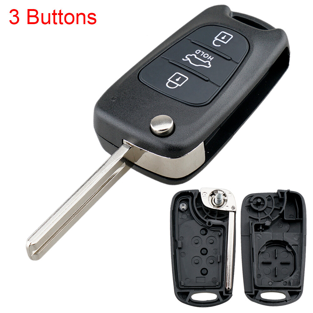 3 Buttons Flip Folding Key Remote Cover Replacement Car Key Fob Case Shell for Hyundai Kia