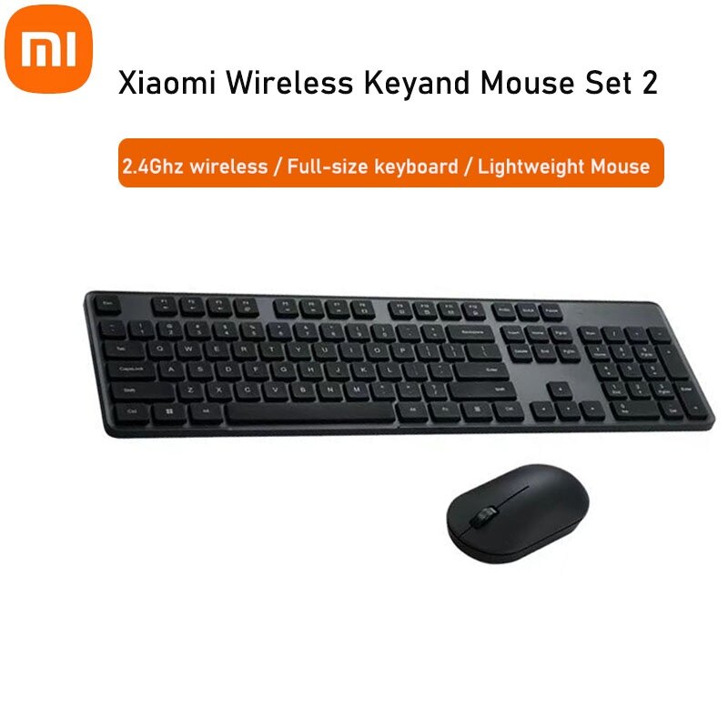 Xiaomi Wireless Keyborad Mouse Set 2 RF 2.4GHz Office Keyboard 104 Keys For Windows PC Compatible USB game Lightweight Mouse