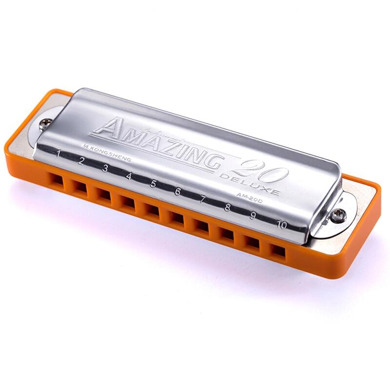 KONGSHENG Harmonica Diatonic Professional Amazing 20 Deluxe 10 Holes Blues Harp Mouth Organ Key Of C ABS Comb Musical Instrument