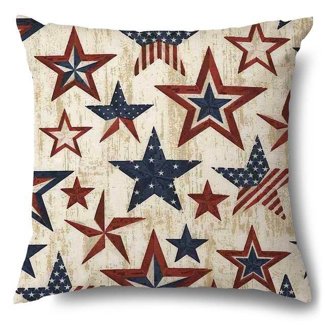 USA Independence Day Pillows Cover American Flag Home Decorative Cushion Cover Office Sofa Linen Throw Pillows Case 45x45cm