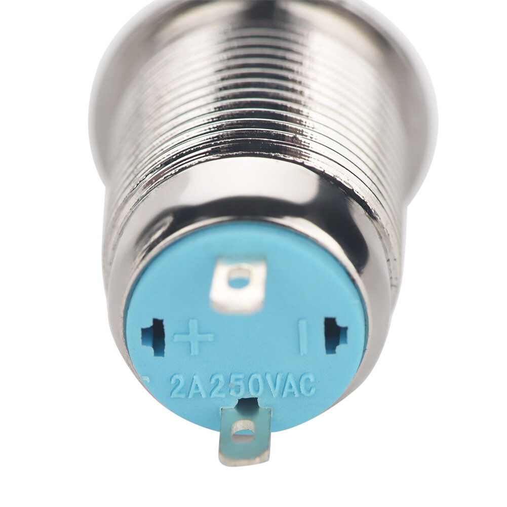 10Pcs/set 12mm 2A 250V Mini Waterproof 2Pin Metal Button Reset Jog Switch