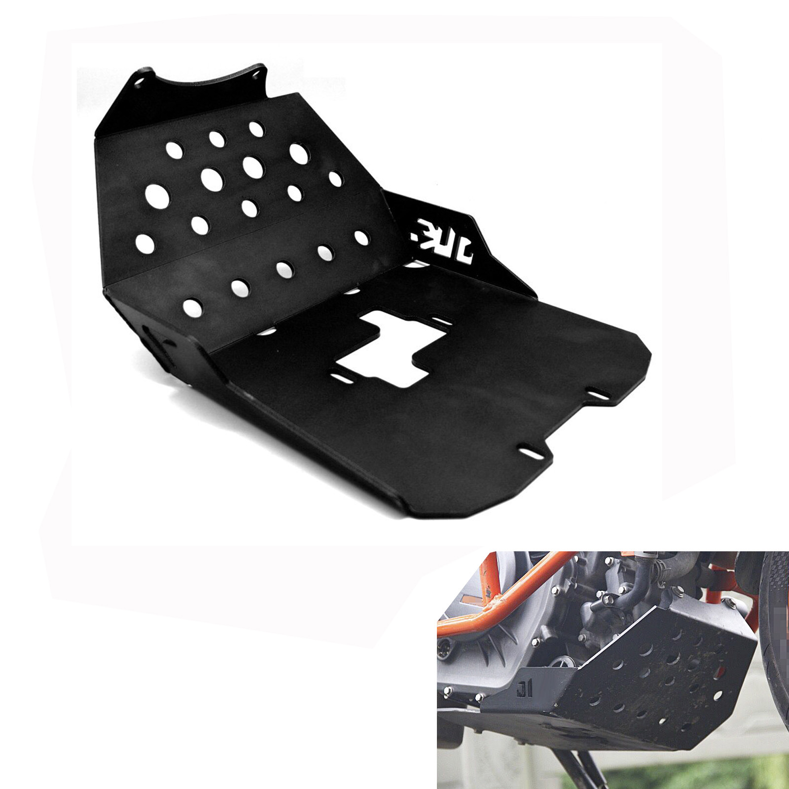 Bảo vệ động cơ xe máy bằng nhôm tấm trượt, đối với ktm duke 390 13-16 ktm390 động cơ bảo vệ động cơ underpan tấm bảo vệ chống trượt đen/cam