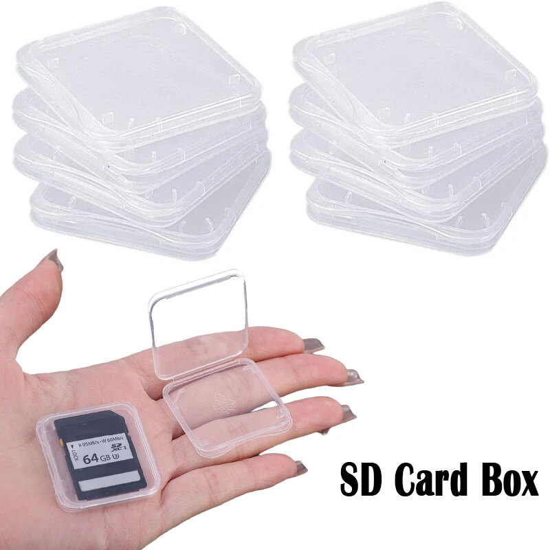 10/5/1Pcs Rõ Ràng Nhựa SD Thẻ Trường Hợp Chủ Box Micro SD TF Đầu Đọc Thẻ Lưu Trữ Hộp Trong Suốt Memery Thẻ Hộp Bảo Vệ