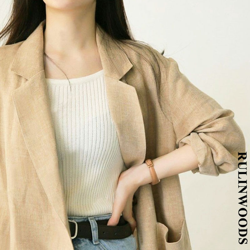 CHICCHIC [Premium Quality] Women's Linen Blazer Breathable Jacket