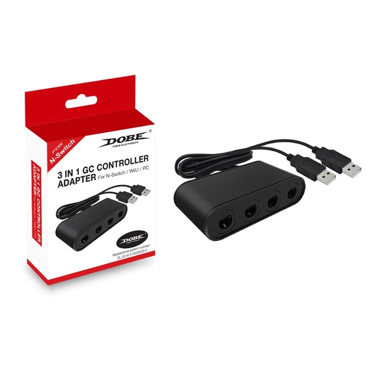 Controller Adapter for Nintendo Switch Gamecube Super Smash Bros Adapter for Switch Wii U and PC USB with 4 Ports Plug and Play No Driver Needed