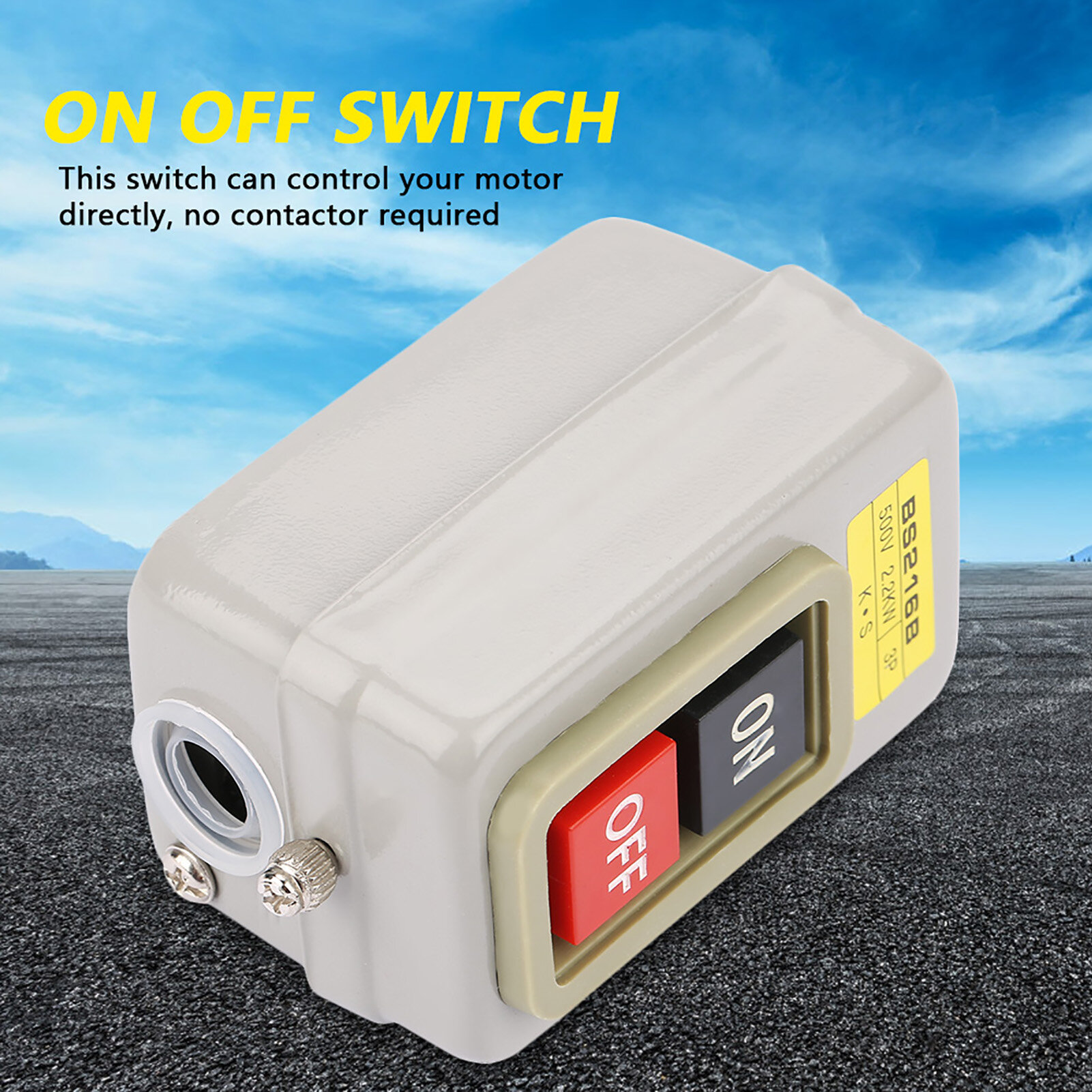 On/off push button switch 110/220/380v 10a bs216b self-locking 3p on/off power push button switch small appliances power switch