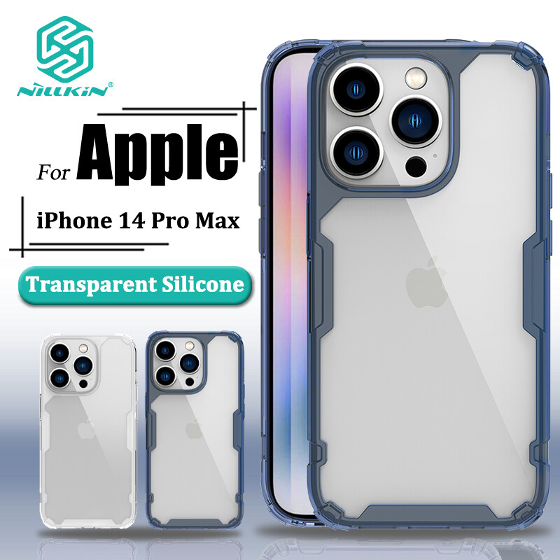 Nillkin Luxury Soft Silicone Case for iPhone 14 Pro Max Phone Cases Transparent TPU + PC Silicone Clear Shockproof Back Cover