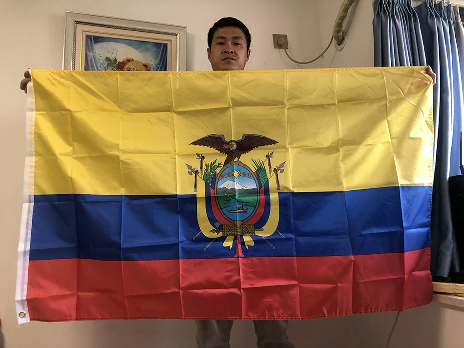 Sky flag ecuador flag 90x150cm ecu ec ecuador flag super poly football flag indoor outdoor polyester hanging flag