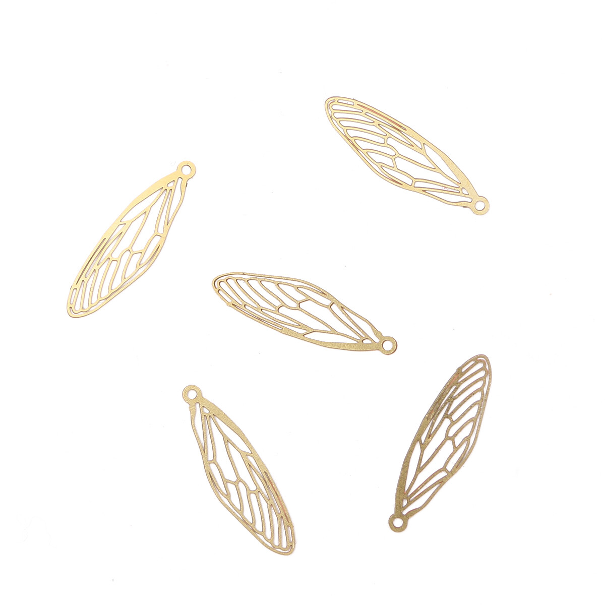 10pcs/Lot Copper Hollow Butterfly Wings Leaves Pendant Findings End Beads Cap Filigree Loose Spacer Bead For DIY Jewelry Finding Making Accessories
