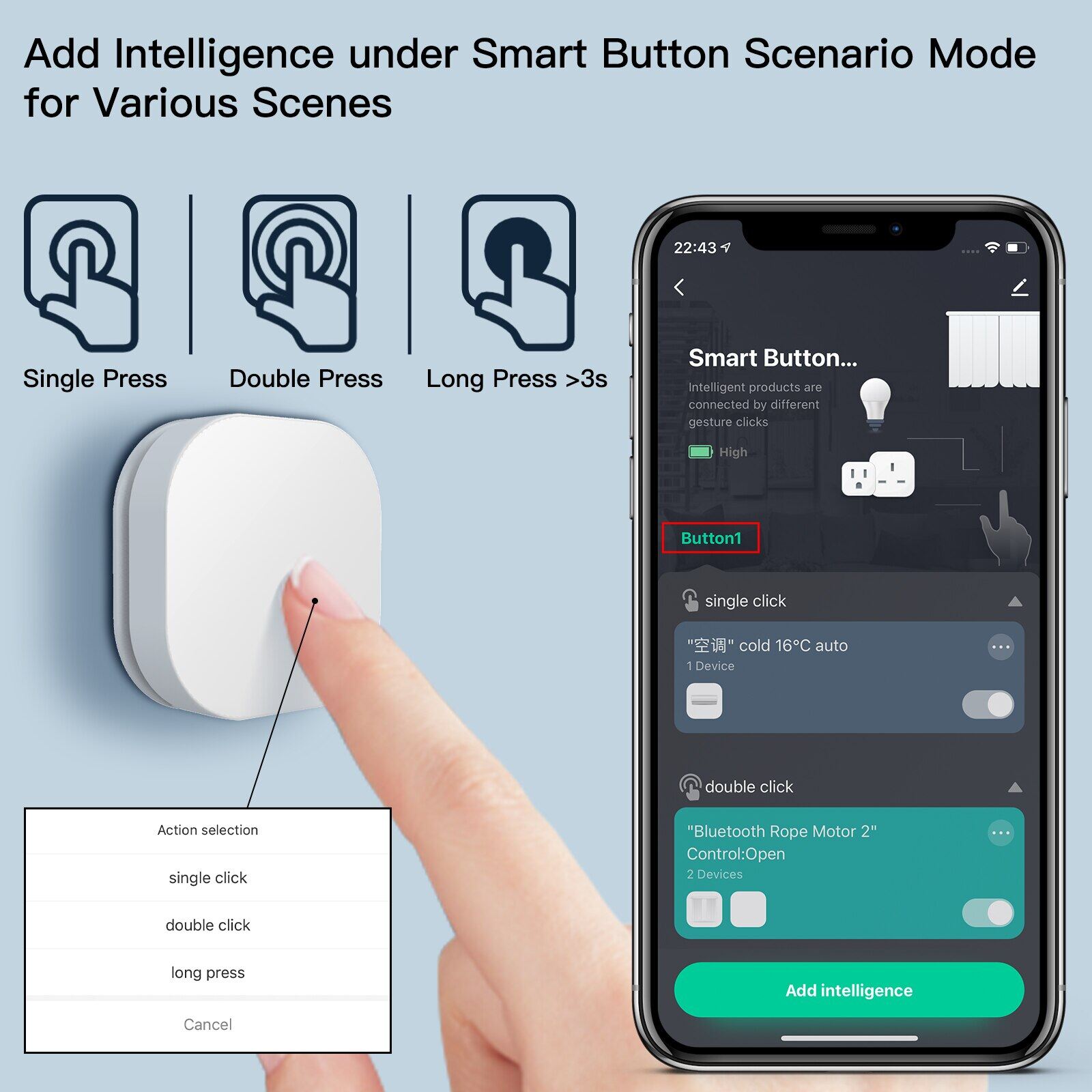 【COD】Tuya ZigBee Smart Key Switch Wireless Remote Control Key Controller Multi-scene Linkage Smart Switch Battery Powered Automation