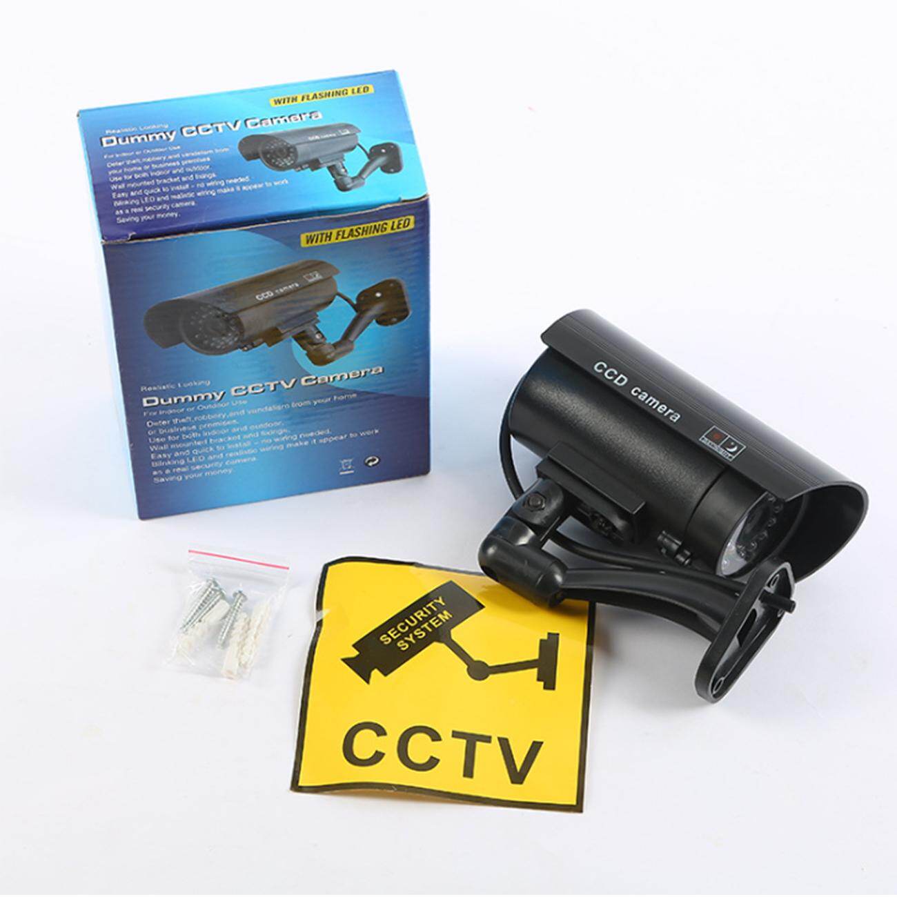 Outdoor CCTV Camera Waterproof Wireless Surveillance Dummy Fake CCTV Security Camera with LED Flash