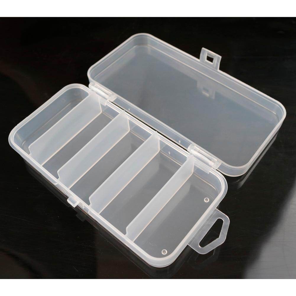 【Hot sale】Plastic 5 Compartments Fishing Tackle Box Fish Lure Hook Bait Storage Case