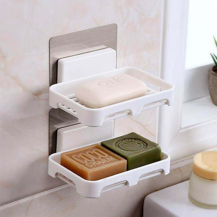 Hộp Xà Phòng Phòng Tắm Dán Liền Mạch Lắp Đặt Đơn Giản Móc Treo Tường Giá Đựng Xà Phòng