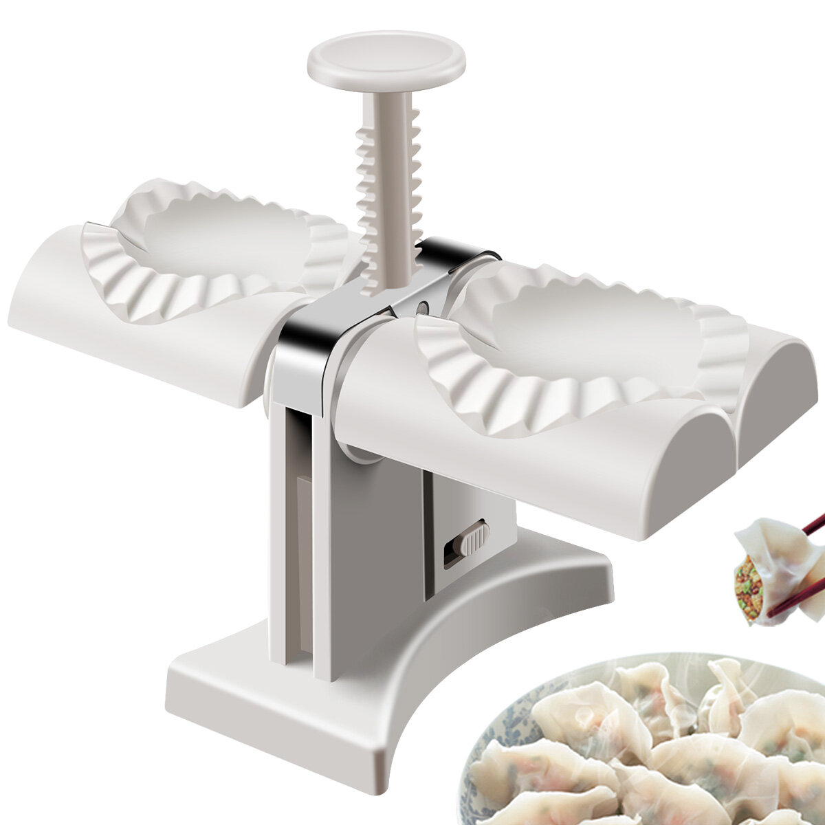 Máy Làm Bánh Bao Tự Động Hai Đầu Máy Làm Bánh Bao Gia Dụng Bằng Thép Không Gỉ Khuôn Làm Bánh Bao Thủ Công Máy Làm Bánh Bao Cho Người Mới Bắt Đầu Máy Làm Bánh Bao Cho Nhà Bếp