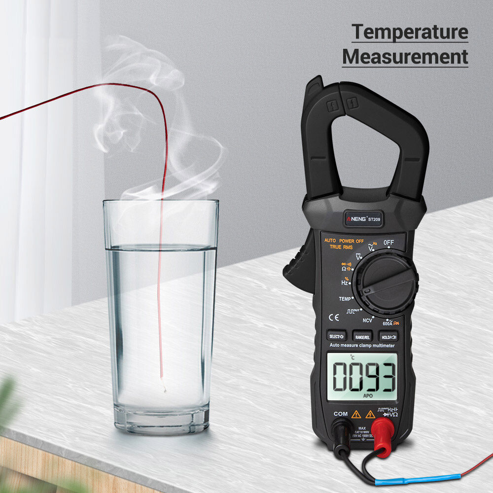 ANENG ST209 Multimeter Clamp Meter Digital 6000 Counts True RMS Amp DC/AC Current Clamp Tester Meters Voltmeter Auto Ranging LCD Display