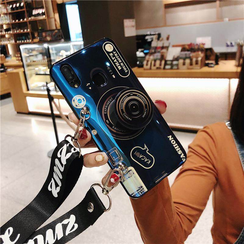 3D Baru Dudukan Kamera Pemegang Tali Gantungan Retro Case Telepon Lembut TPU Silikon 2018 Hot Gaya untuk Oppo A71 Penutup Belakang