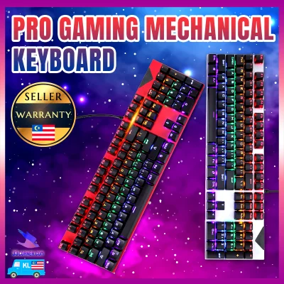 CRK3 ✅READY STOCK✅ REAL PRO GAMING MECHANICAL KEYBOARD GAMING KEYBOARD BLUE SWITCH / RED SWITCH / RED SWITCHES / BLUE SWITCHES COLOURFUL RAINBOW BACKLIGHT MULTI COLOUR USB WIRED MECHANICAL GAMING KEYBOARD MECHANICAL KEYBOARD for PC Desktop Laptop