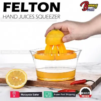 Felton Juice Squeezer Hand Held Press Manual Citrus Juicer With Bowl