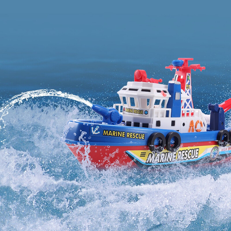 Electric Boat Children Marine Rescue Toys Navigation Warship Toy Birthday Gift