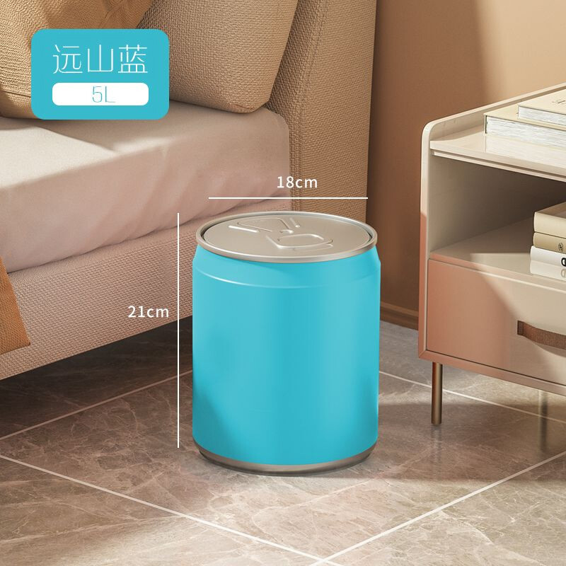 Creative Trash can Household Living room Coke can Bedroom Kitchen toilet Toilet Office Large paper basket with lid