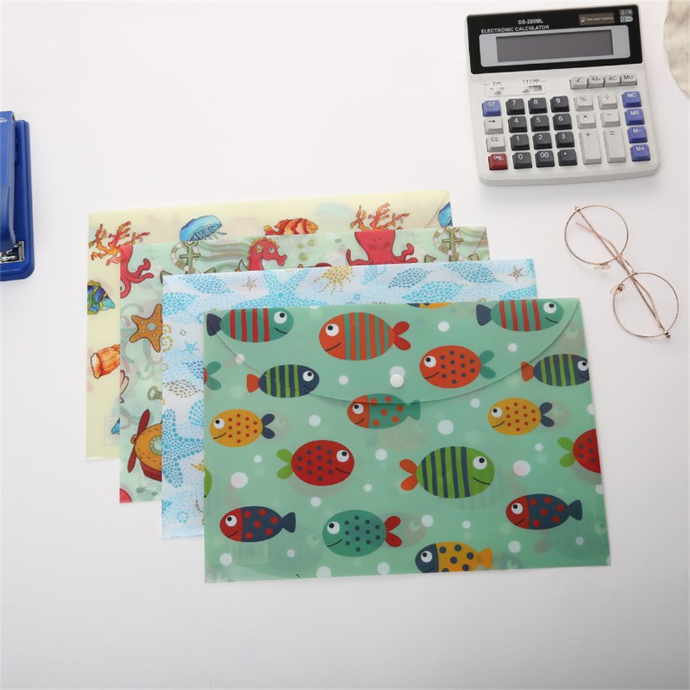 MMLUCK School Supplies Office for Student File Bag A4 File Folder Cartoon File Folder Document Bag Paper Organizer Bill Envelope