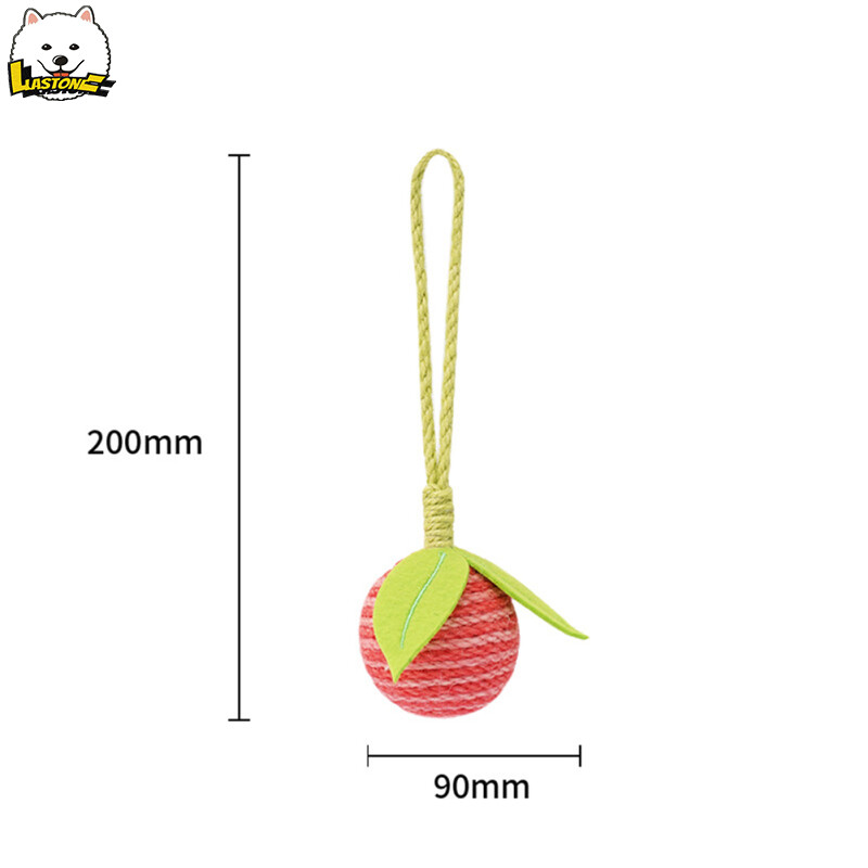 4.5cm Pet Cat Sisal Ball Simulation Fruit Shape Chew Toys Pet Supplies For Relieve Stress Anxiety Boredom