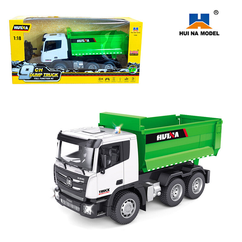 Huina 1556 điều khiển từ xa xe tải kỹ thuật 1:18 2.4g 6 kênh rc xe tải tự dỡ xe tải điều khiển sạc xe hơi đồ chơi sinh nhật quà tặng trẻ em nam thiếu niên và cô gái