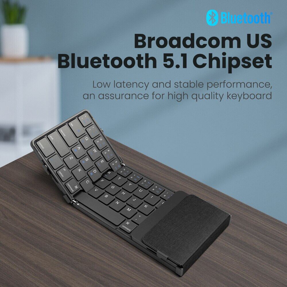 Jomaa Bluetooth Wireless Folding Keyboard For Tablet Ipad Phone Rechargeable Foldable Keyboard Hebrew//Korea Multi-Device