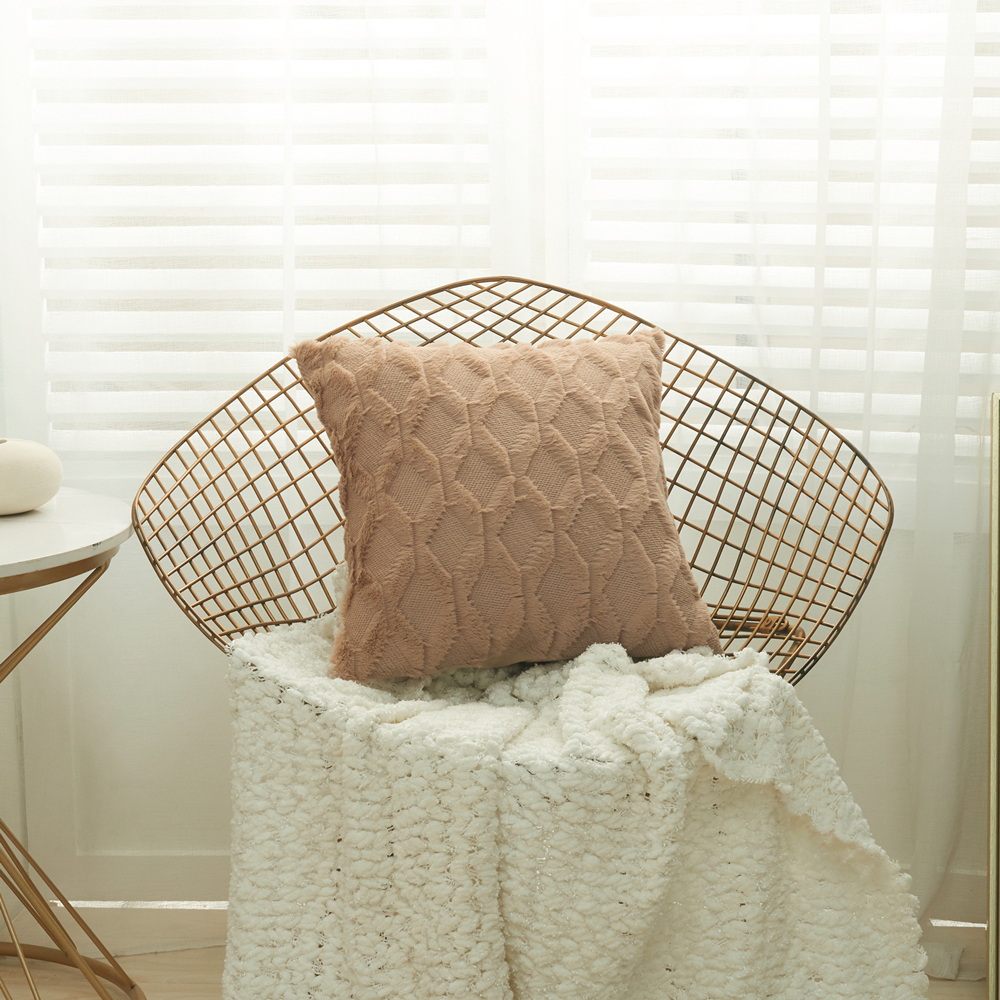 Soft Plush Cushion Cover 50x50cm/60x60cm Luxury Nordic Throw Pillow Cover Decorative Faux Fur Pillow Case Square Shell for Sofa Bed Couch Living Room Home Decor