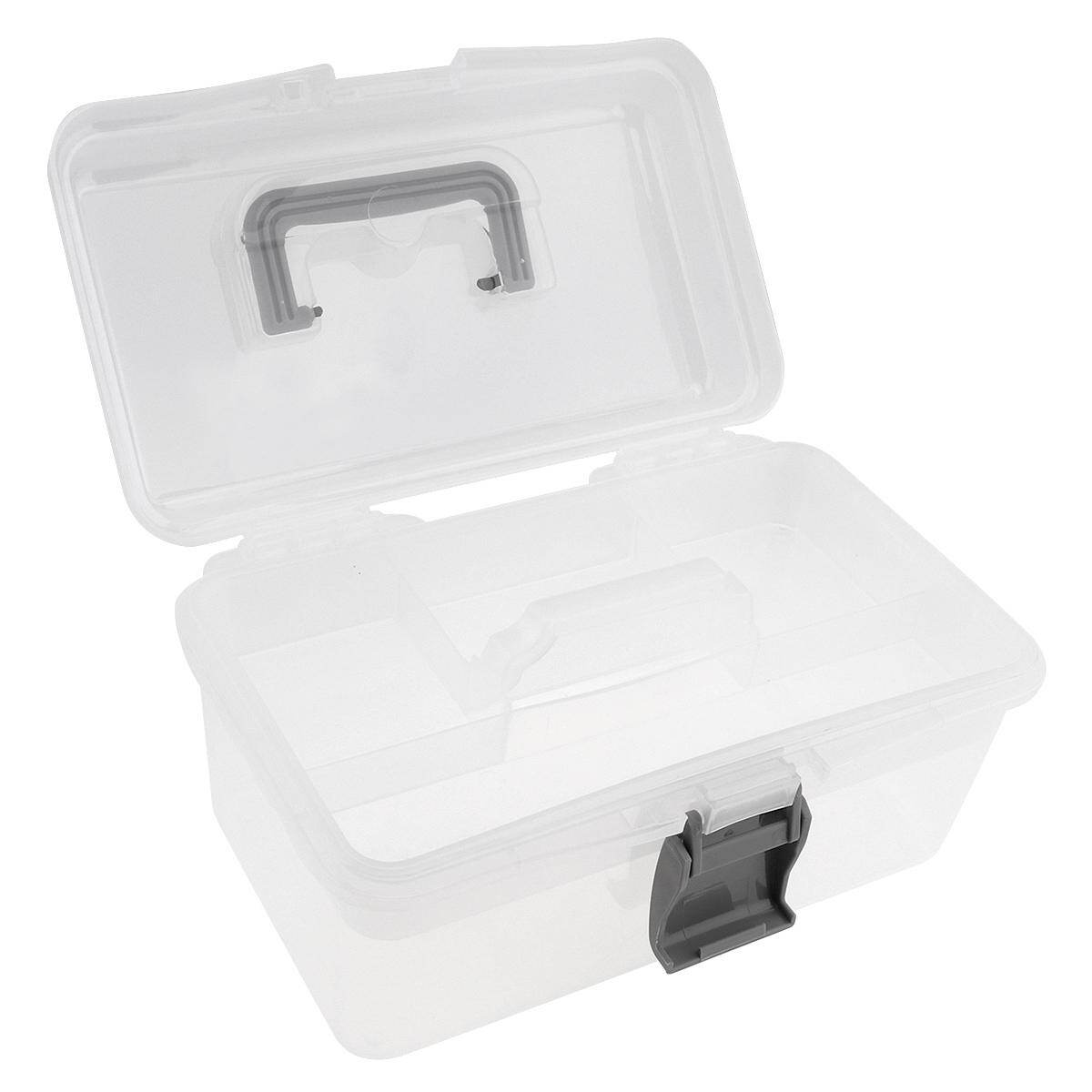 Hộp Đựng Dụng Cụ Hai Lớp Bằng Nhựa Trong Suốt Đa Chức Năng 10 Inch Phụ Kiện Phần Cứng