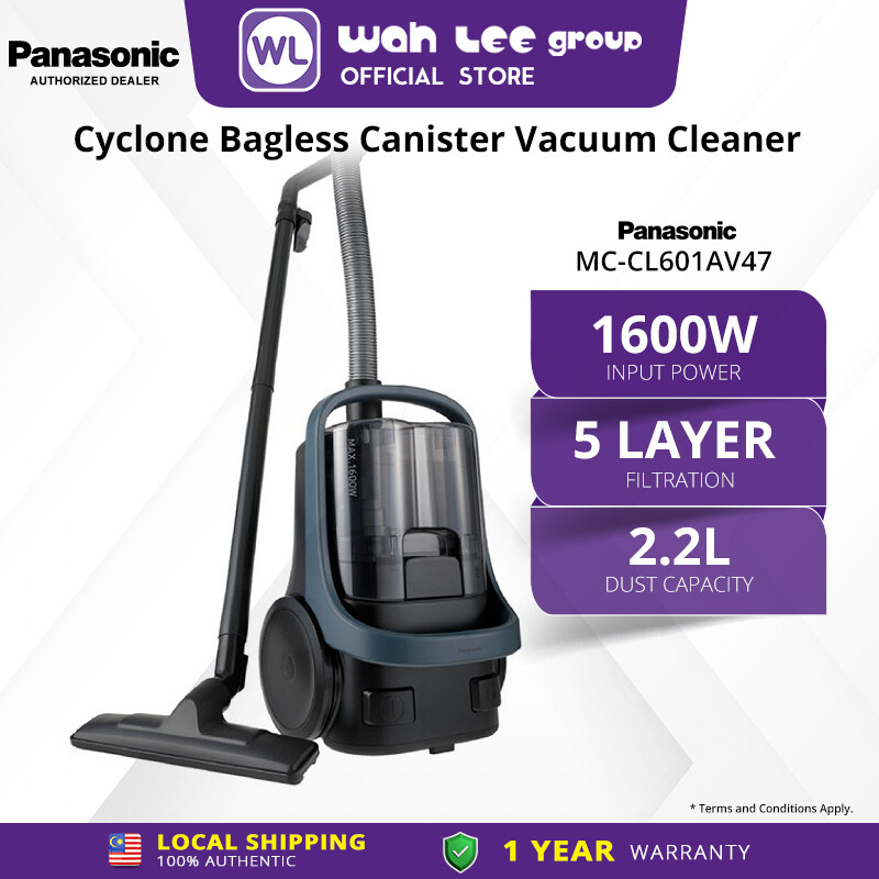 PANASONIC MCCL601 POWERFUL 1600W CYCLONE BAGLESS CANISTER VACUUM
