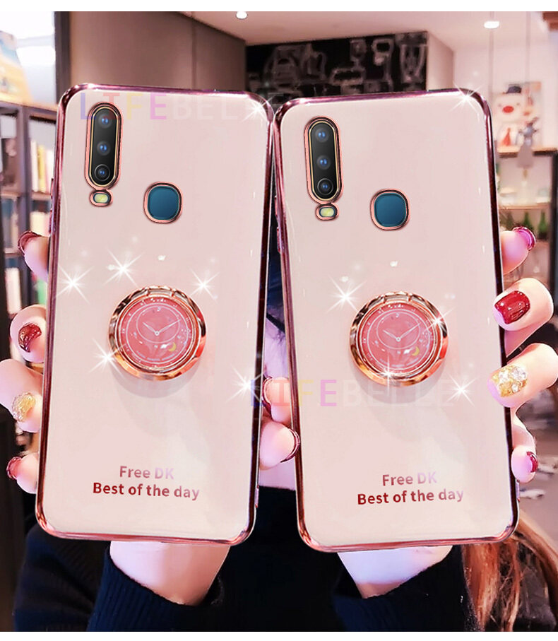 Ốp LIFEBELLE Cho Vivo Y11 Y12 Y12i Y15 Y15 2020 Y17 Ốp Y19 U10 + Giá Đỡ Nhẫn Đeo Ngón Tay, Ốp Điện Thoại Viền Mạ Siêu Mỏng Sáng Bóng Sang Trọng Ốp Bảo Vệ Chống Sốc Cao Cấp Bằng Silicon TPU Mềm