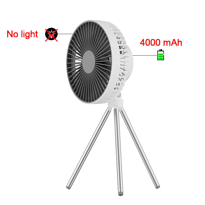 Multifunctional Tripod Desktop Fan Electric Fan With Night Light Portable USB Rechargeable Outdoor Camping Ceiling Fan Tent Fan Hangable Placeable