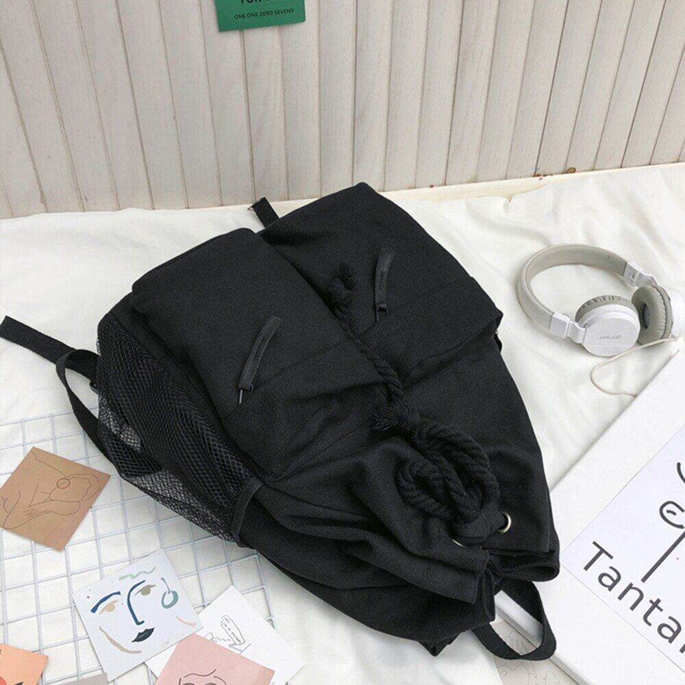 Drawstring Canvas Backpack Unisex Solid Softback Classic Soft Handle High-Capacity Backpacks Travel Bag Backpack Women Fashion 🎒🎒