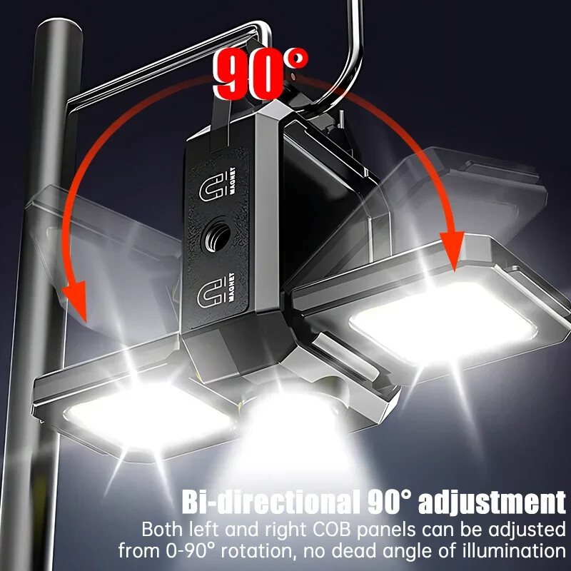 Flashlight Cob Work Light For Xpe Led Lanterns Lamp Multi Type-c Side Fishing Mini Pocket Waterproof Camping Lights Foldable Rechargeable Outdoor Folding Portable Keychain With Super Ipx4 Lanterna