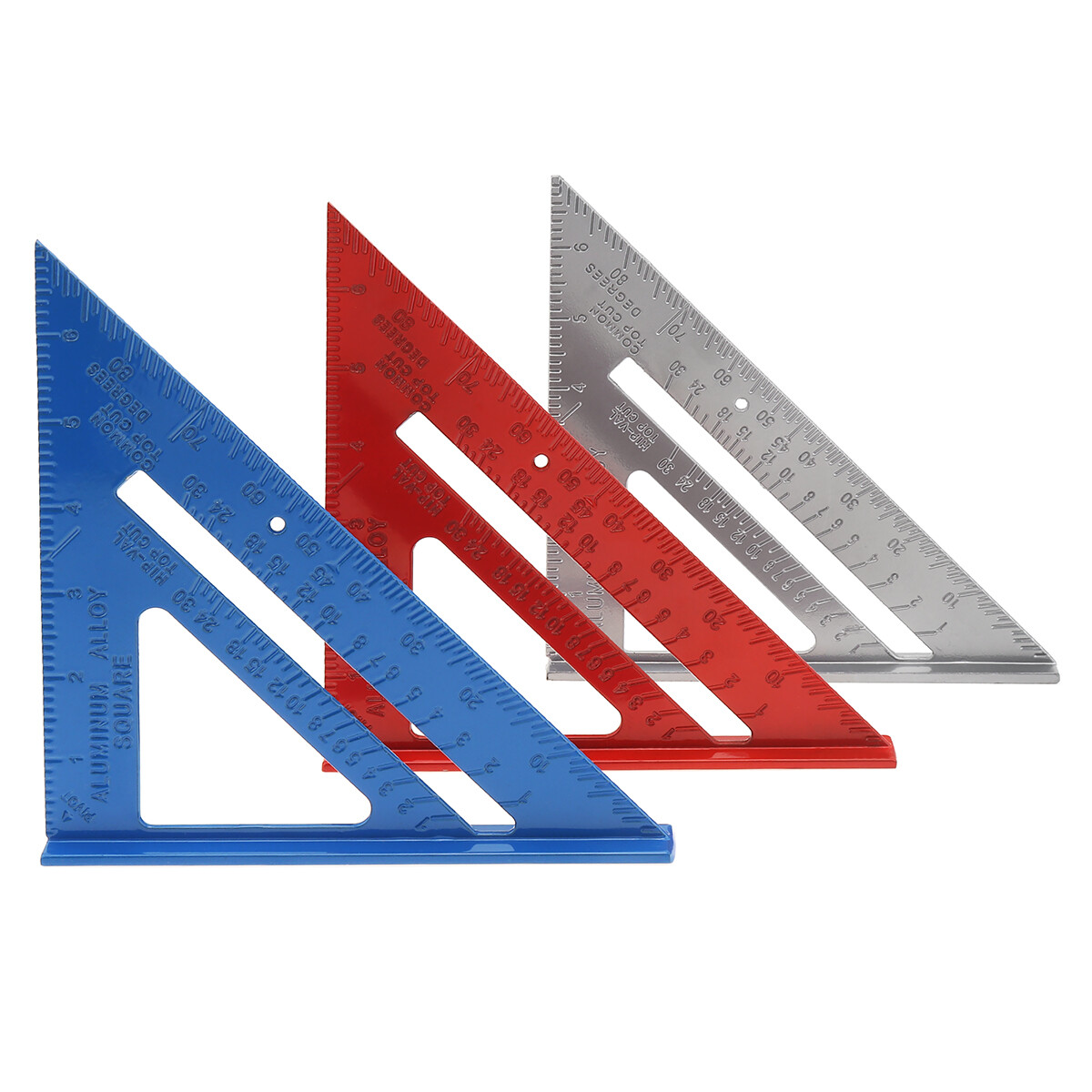 7 Inch Aluminum Alloy Triangle Ruler Angle Protractor Metric Imperial Woodwork Measuring Tool