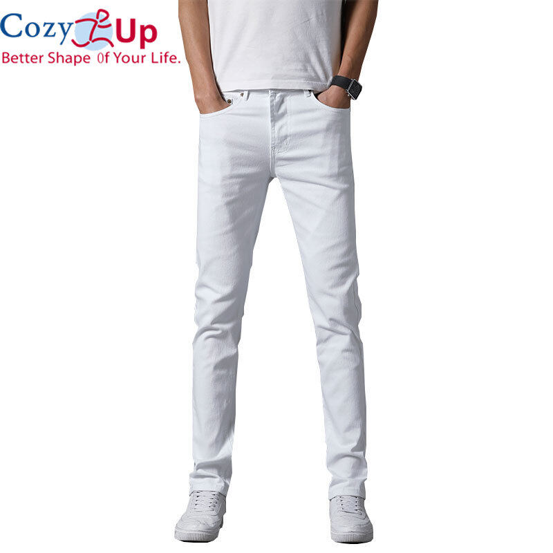 Cozy Up Men's Jeans New Slim Solid Color Straight Denim Washed