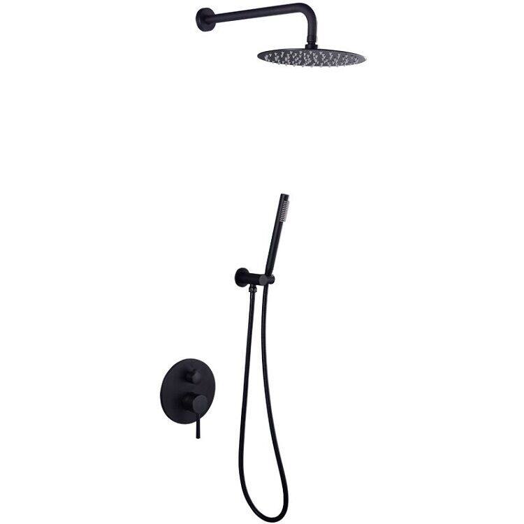 Biggers wall mounted bathroom shower set matte black color concealed