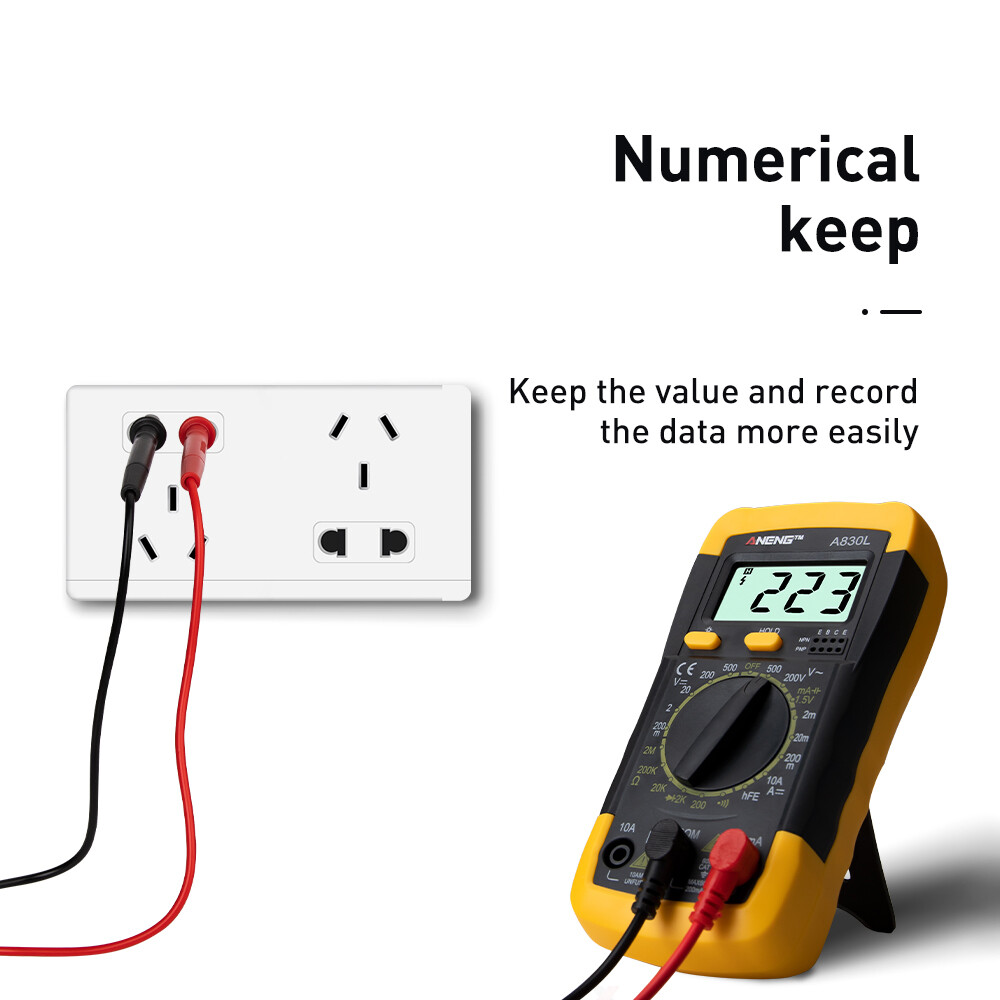 1Pcs A830L LCD Digital Multimeter AC DC Voltage Diode Freguency Multitester Current Tester Luminous Display with Buzzer Function