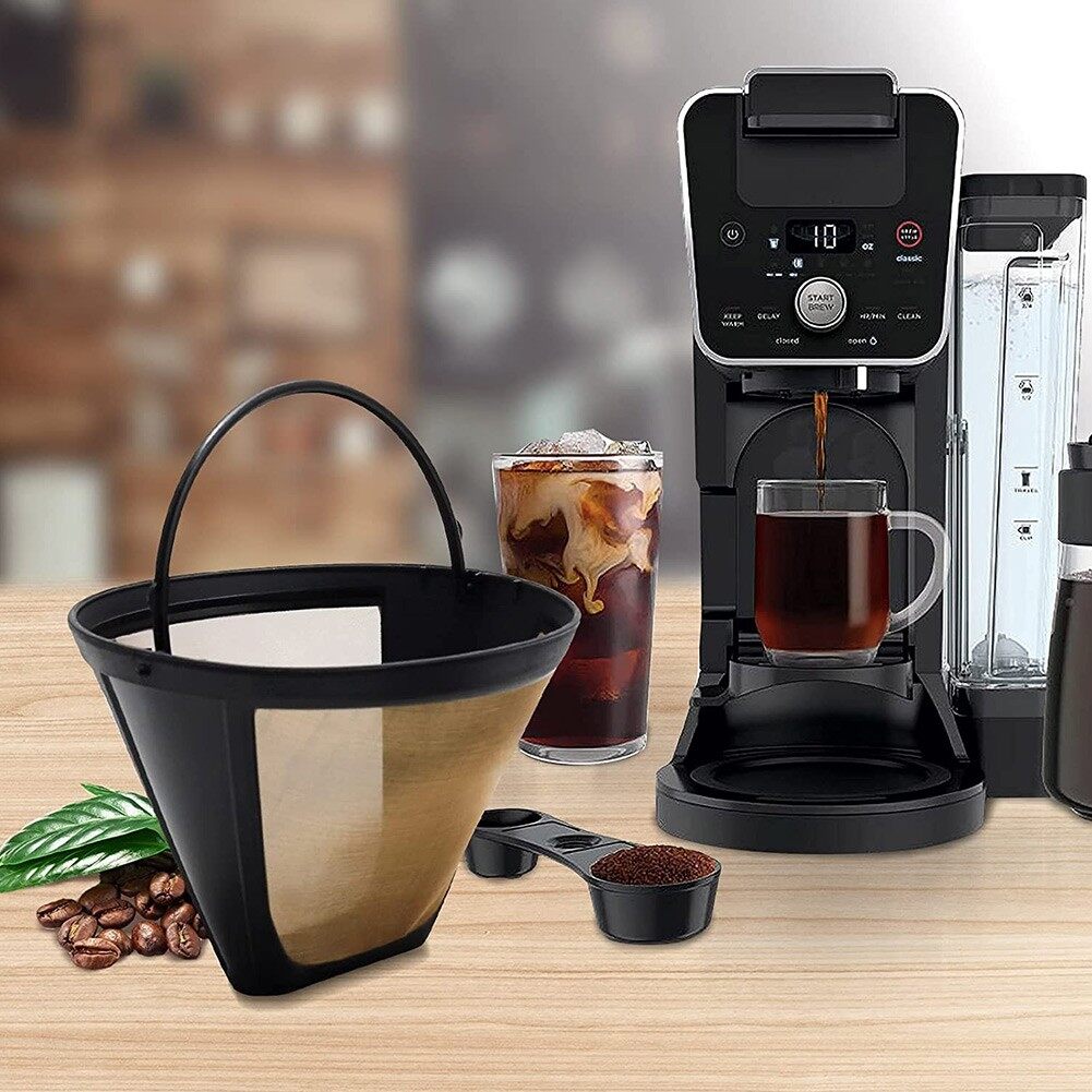 Coffee Filter Stainless Steel Reusable Cone Shape Permanent Coffee Filter Mesh Basket