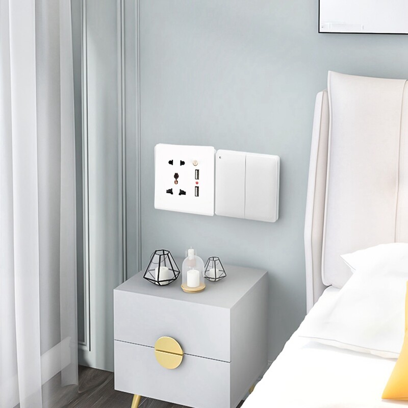 2.1A Dual USB Wall Charger Socket Adapter Universial Power Outlet Panel wite Switch