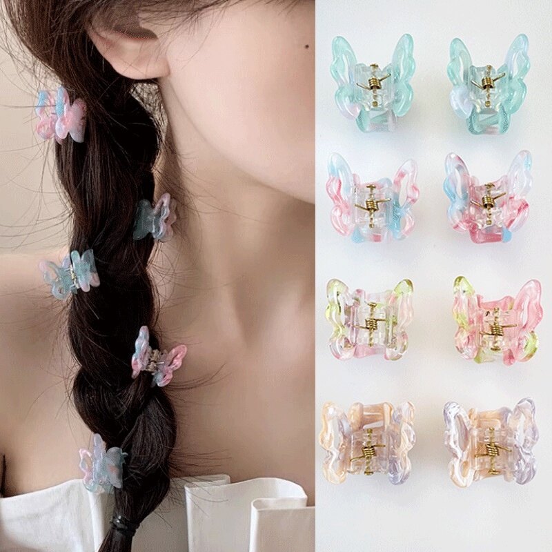 Kẹp Tóc Hình Bướm Acrylic Màu Gradient Thời Trang Hàn Quốc