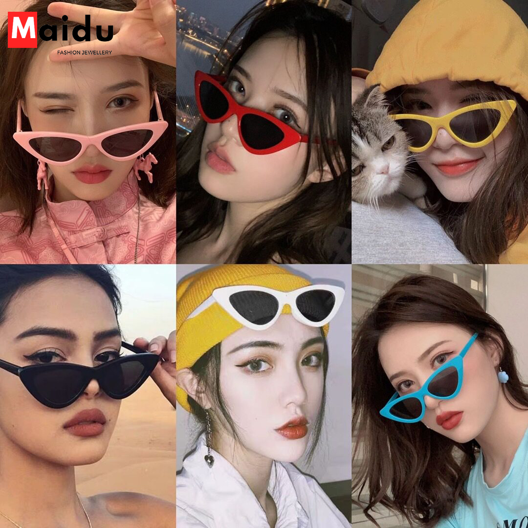 Giá bán Maidu Jewelry Kính Râm Mắt Mèo Kính Tam Giác Thời Trang Nữ