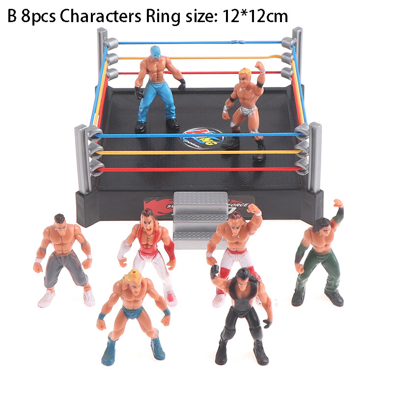 46 Pieces Wrestling Toys For Kids Wrestler Warriors Toys With Ring
